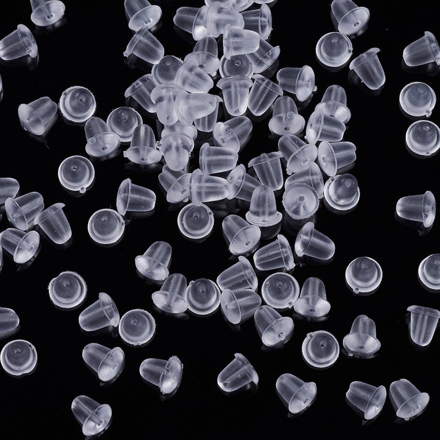 1000 pcs Silicone Earring Backs Soft Clear Plastic Safety Earring Pads Bullet Shape Clutch Stopper locking Ear studs French wire 4.5mm