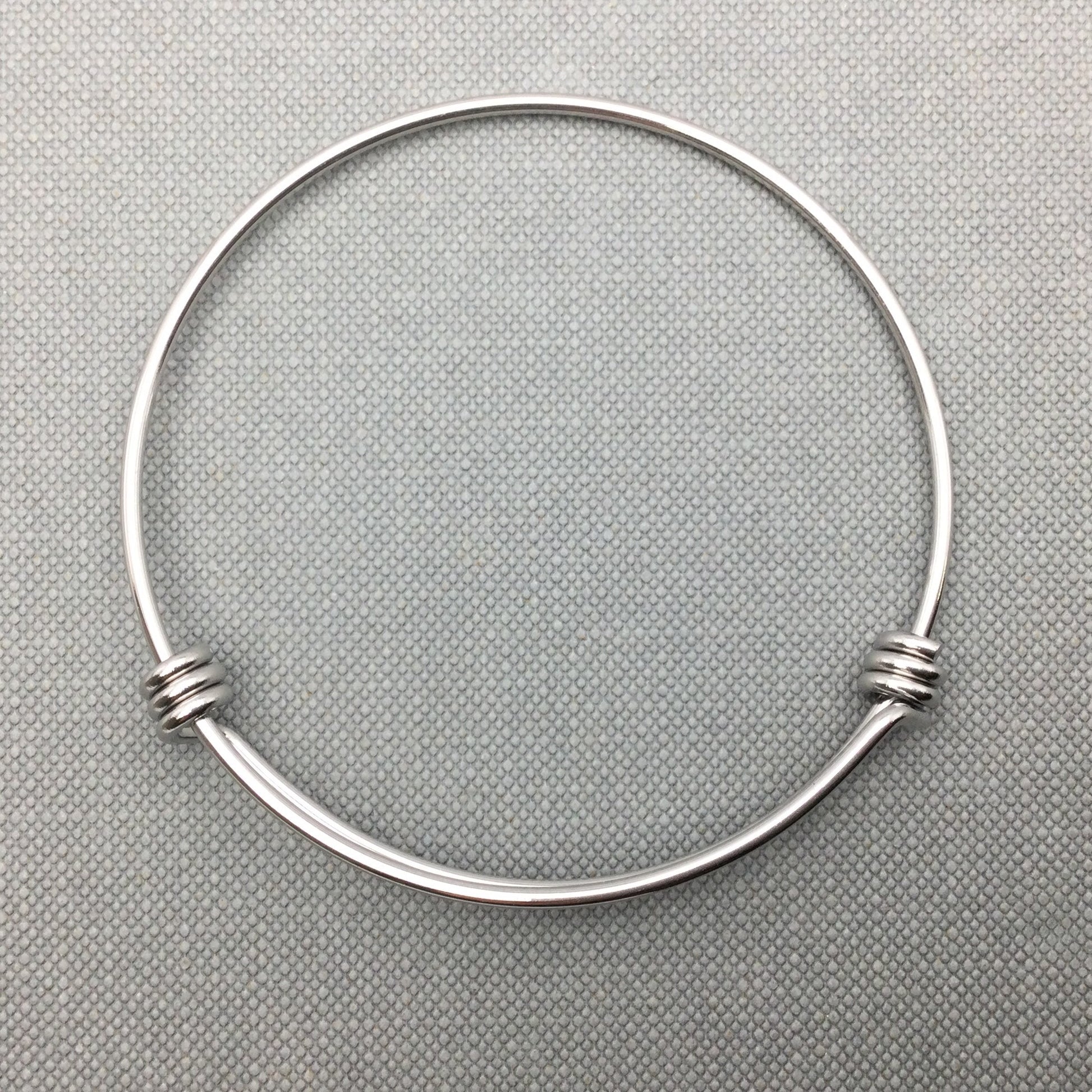 Bulk 50pcs Stainless Steel Adjustable Blank Bangle Bracelet for Jewelry Making, Waterproof Stackable Wire Bangles Wholesale Supplies