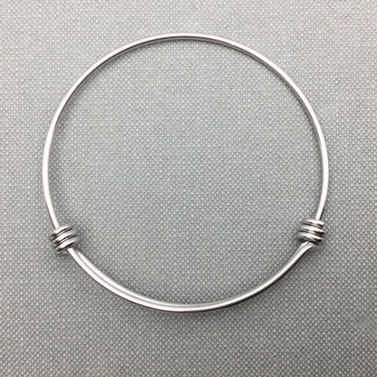 Bulk 50pcs Stainless Steel Adjustable Blank Bangle Bracelet for Jewelry Making, Waterproof Stackable Wire Bangles Wholesale Supplies