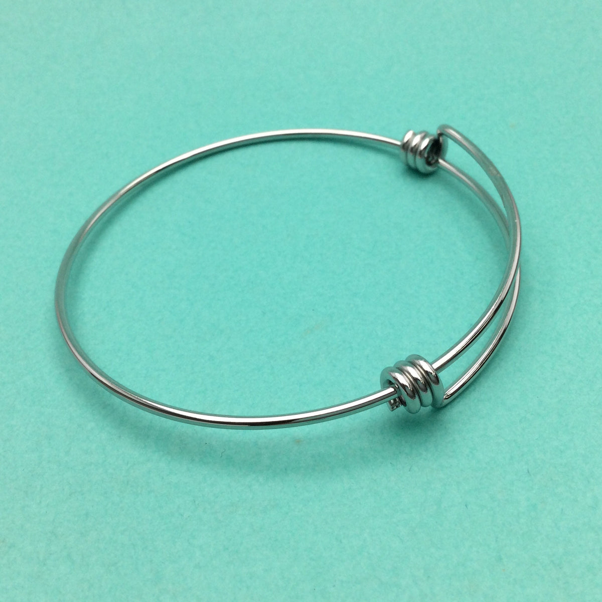 Bulk 50pcs Stainless Steel Adjustable Blank Bangle Bracelet for Jewelry Making, Waterproof Stackable Wire Bangles Wholesale Supplies