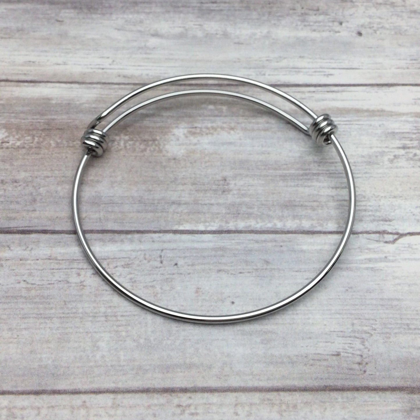 Bulk 50pcs Stainless Steel Adjustable Blank Bangle Bracelet for Jewelry Making, Waterproof Stackable Wire Bangles Wholesale Supplies