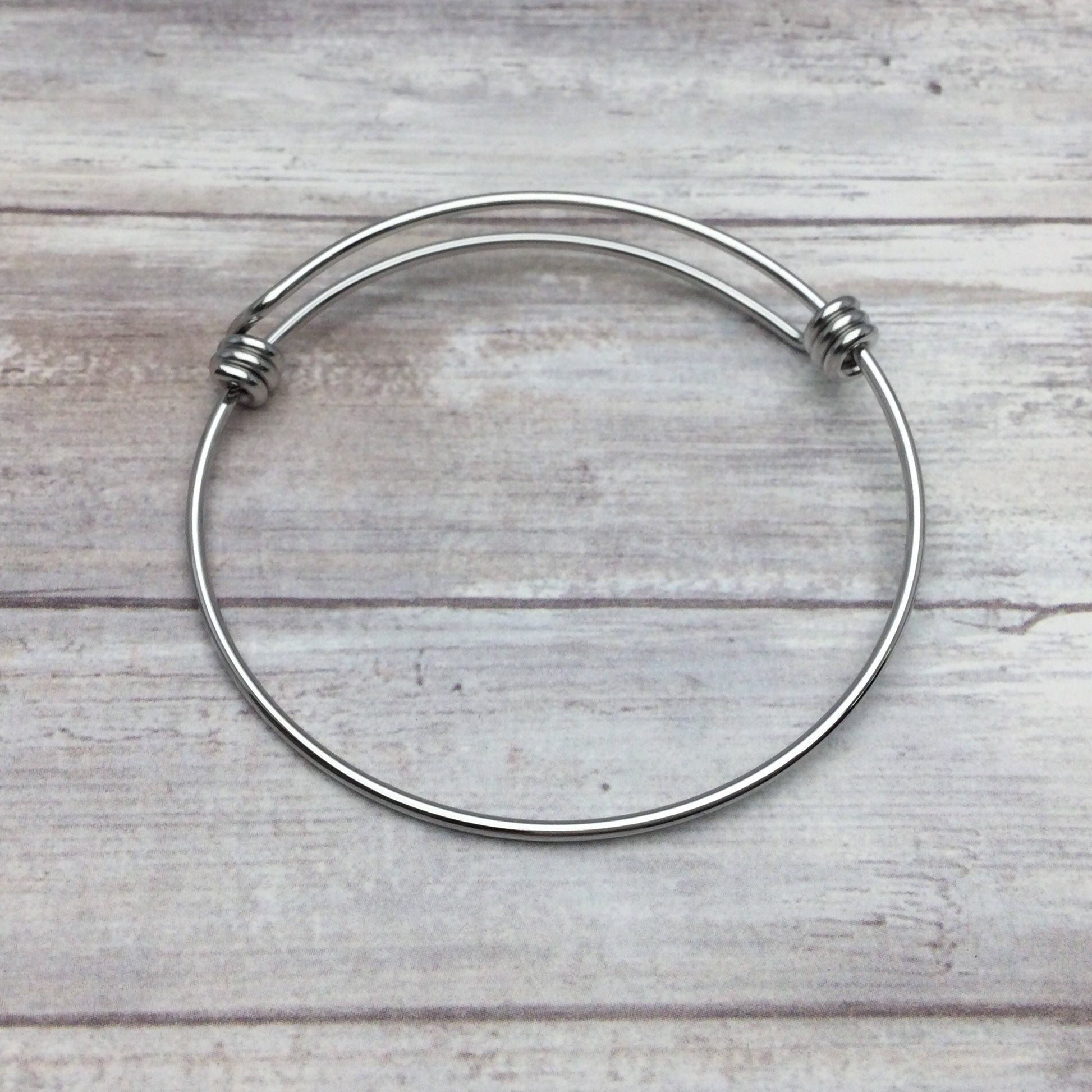Bulk 50pcs Stainless Steel Adjustable Blank Bangle Bracelet for Jewelry Making, Waterproof Stackable Wire Bangles Wholesale Supplies