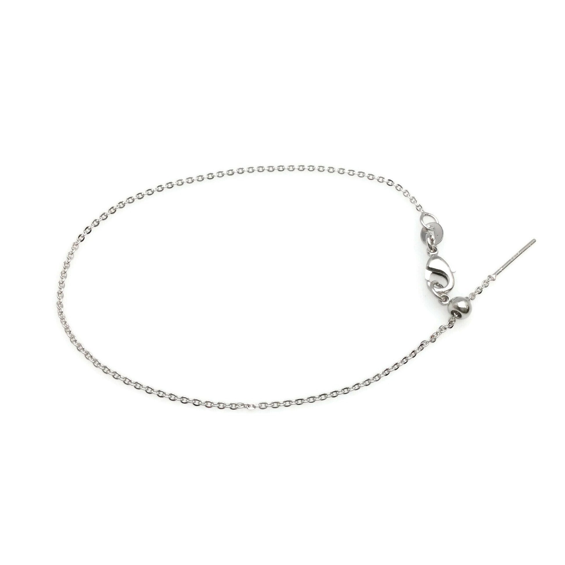 Adjustable Brass Cable Chain Bracelet with Pin End for Adding Beads, High Quality Plated Slider Clasp Blank Wholesale Jewelry Supplies