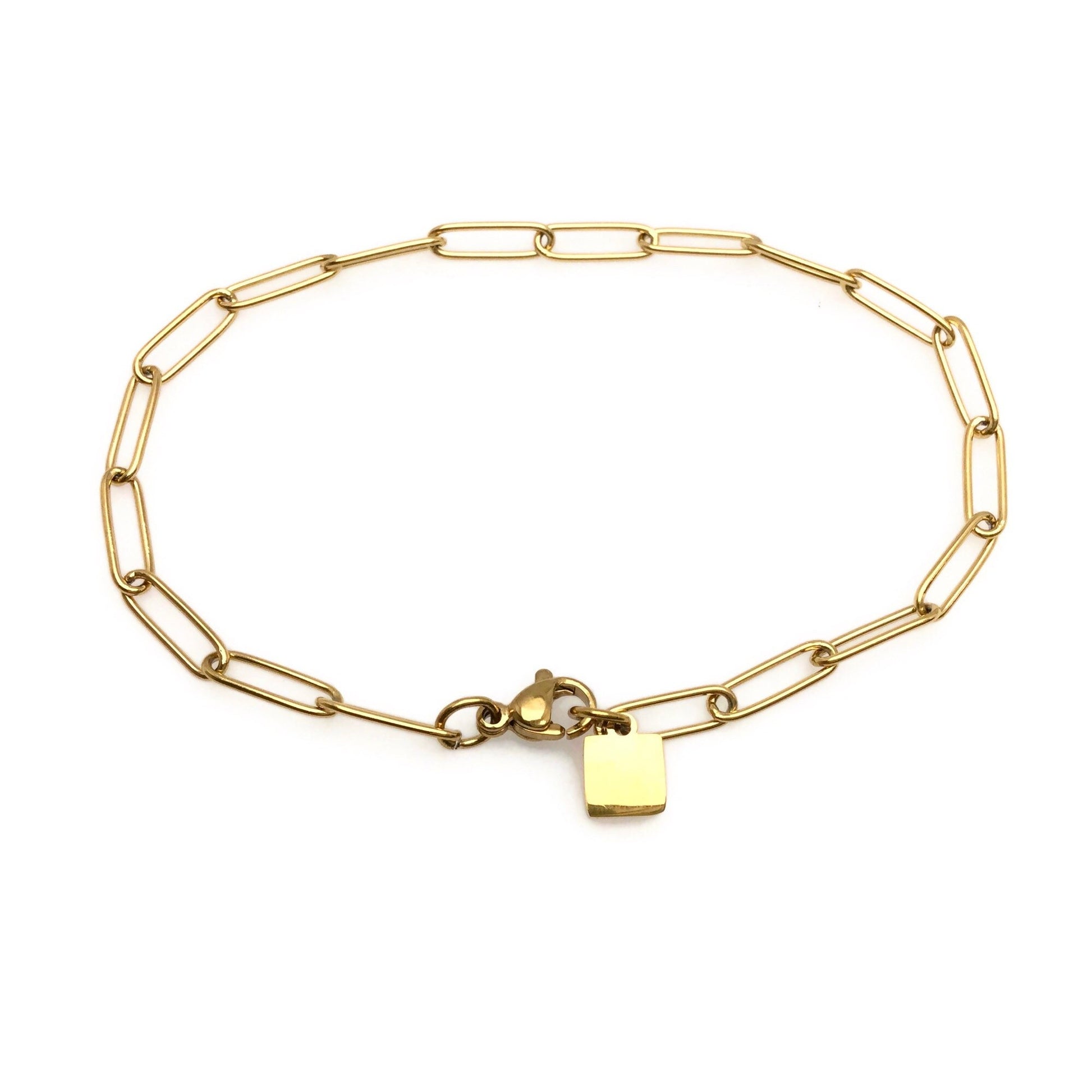 10pcs Stainless Steel Paperclip Chain Bracelet Wholesale, 20cm long Tarnish Resistant Dainty Chain for Jewelry Making