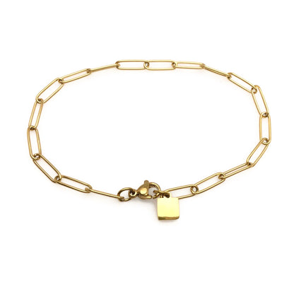 10pcs Stainless Steel Paperclip Chain Bracelet Wholesale, 20cm long Tarnish Resistant Dainty Chain for Jewelry Making