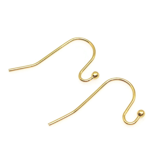 Gold Plated Ball Bead End Stainless Steel Surgical 316L Hypo-Allergenic French Ear Wire DIY Earring Jewelry Findings