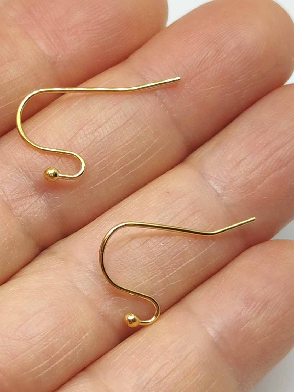 Gold Plated Ball Bead End Stainless Steel Surgical 316L Hypo-Allergenic French Ear Wire DIY Earring Jewelry Findings