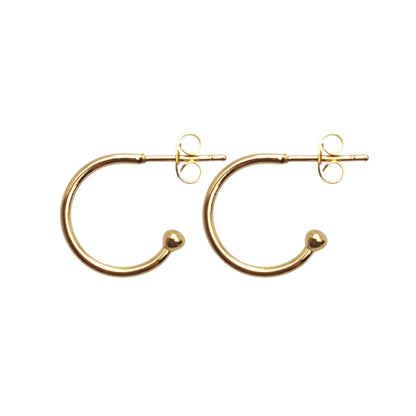 100 pcs Open Hoop C Shape Ball End Classic Earrings Stainless Steel Hoop Earrings With Backs DIY Earring Gift for Her Best Friend 1.5x16mm