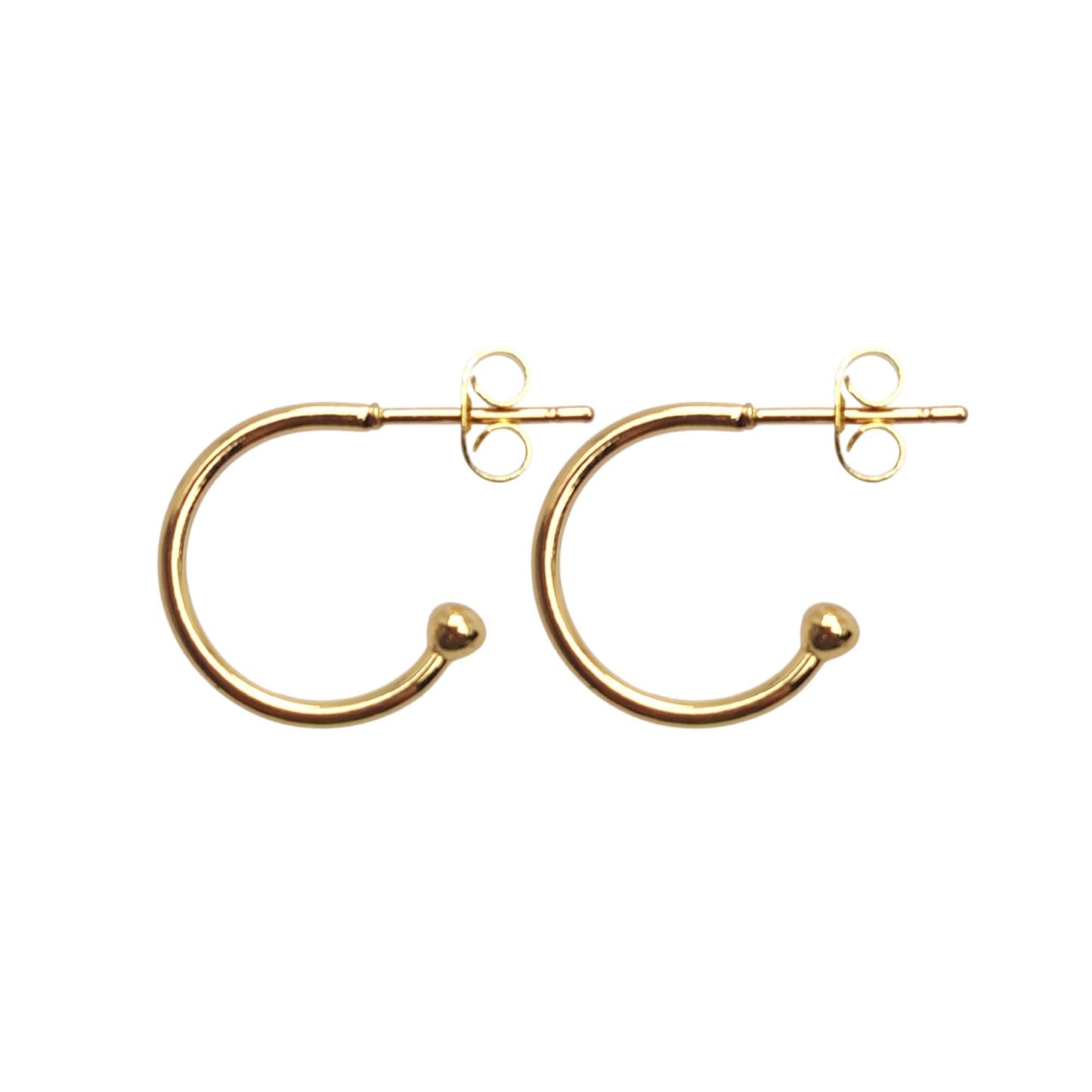 100 pcs Open Hoop C Shape Ball End Classic Earrings Stainless Steel Hoop Earrings With Backs DIY Earring Gift for Her Best Friend 1.5x16mm