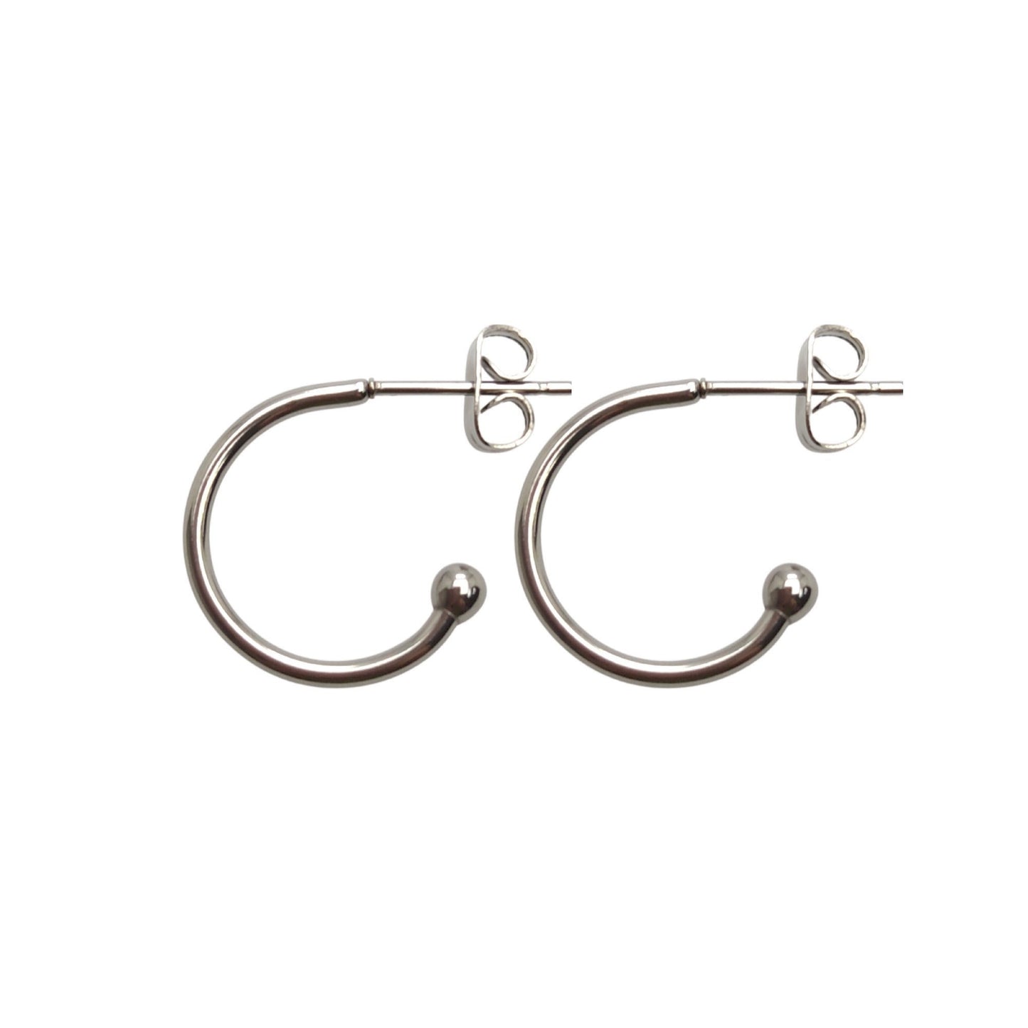 100 pcs Open Hoop C Shape Ball End Classic Earrings Stainless Steel Hoop Earrings With Backs DIY Earring Gift for Her Best Friend 1.5x16mm