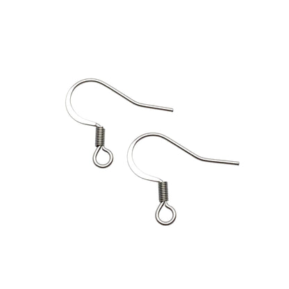 Regular Coil Stainless Steel Surgical 316L Hypo-Allergenic French Ear Wire DIY Earring Jewelry Findings