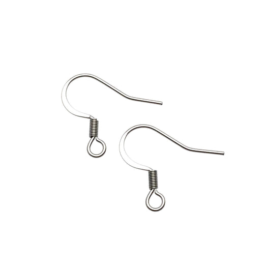 Regular Coil Stainless Steel Surgical 316L Hypo-Allergenic French Ear Wire DIY Earring Jewelry Findings