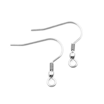 Coil Ball Bead Stainless Steel Surgical 316L Hypo-Allergenic French Ear Wire DIY Earring Jewelry Findings