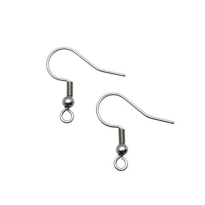 Coil Ball Bead Stainless Steel Surgical 316L Hypo-Allergenic French Ear Wire DIY Earring Jewelry Findings