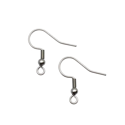 Coil Ball Bead Stainless Steel Surgical 316L Hypo-Allergenic French Ear Wire DIY Earring Jewelry Findings