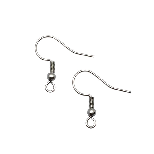 Coil Ball Bead Stainless Steel Surgical 316L Hypo-Allergenic French Ear Wire DIY Earring Jewelry Findings