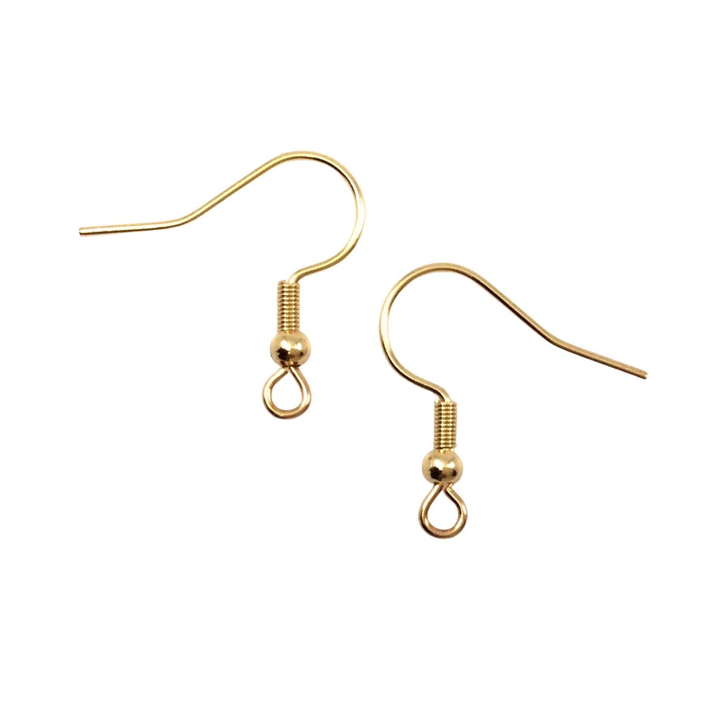 Gold Plated Coil Ball Bead Stainless Steel Surgical 316L Hypo-Allergenic French Ear Wire DIY Earring Jewelry Findings