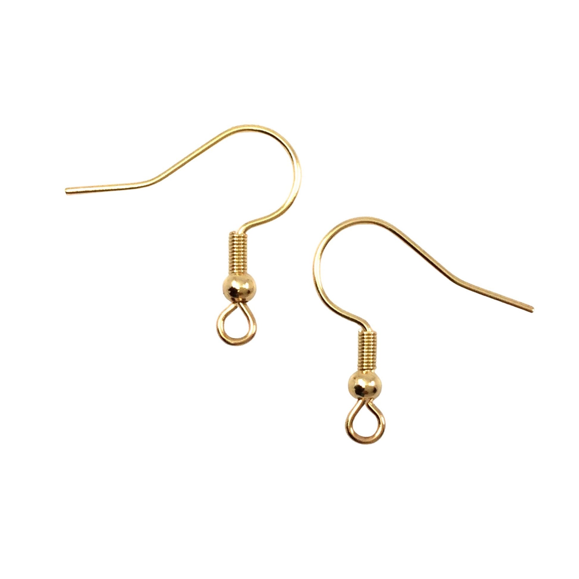Gold Plated Coil Ball Bead Stainless Steel Surgical 316L Hypo-Allergenic French Ear Wire DIY Earring Jewelry Findings
