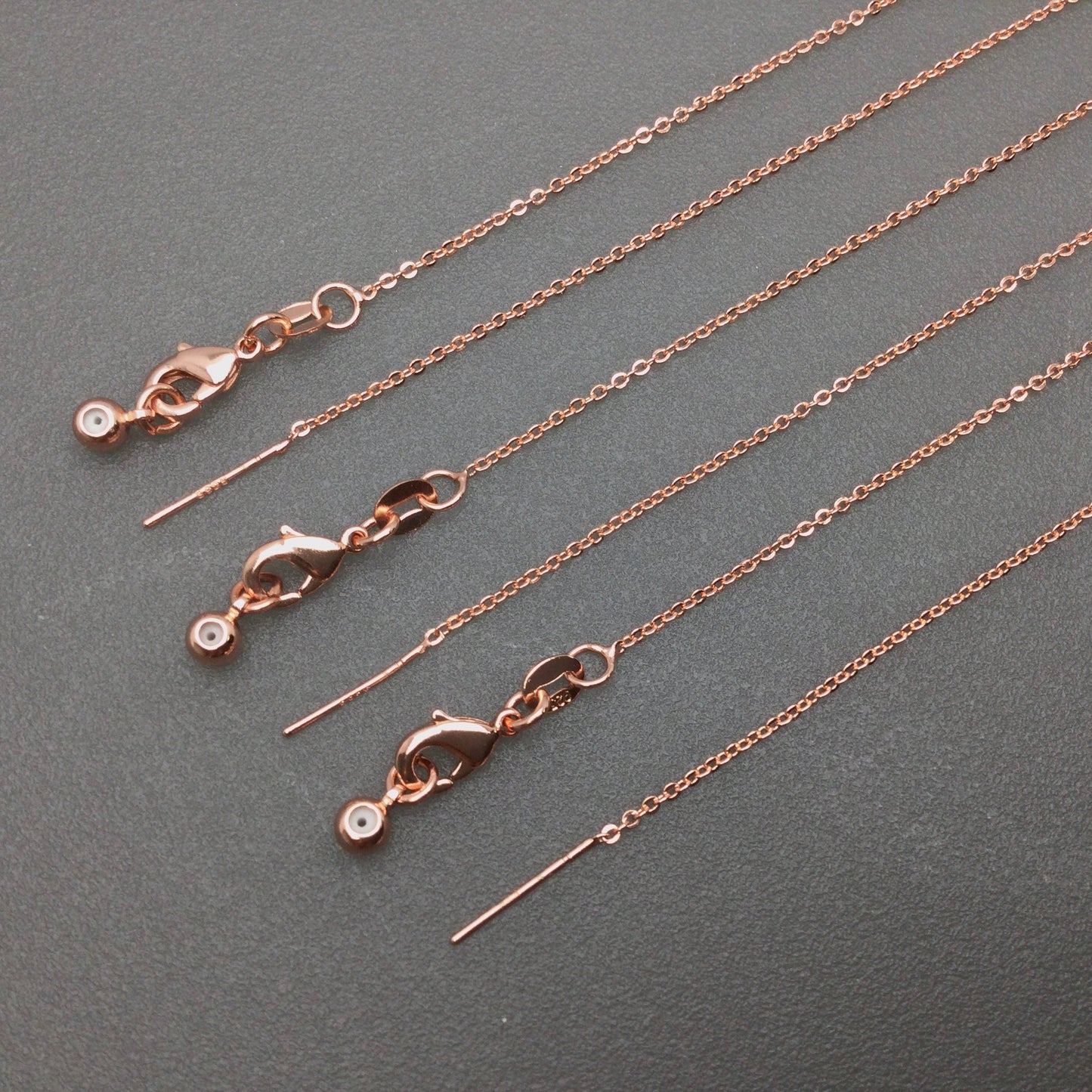 Bulk Brass Adjustable Cable Chain Necklace with Pin End for Adding Beads, Wholesale Slider Clasp Chain Blank DIY Jewelry Making Supplies