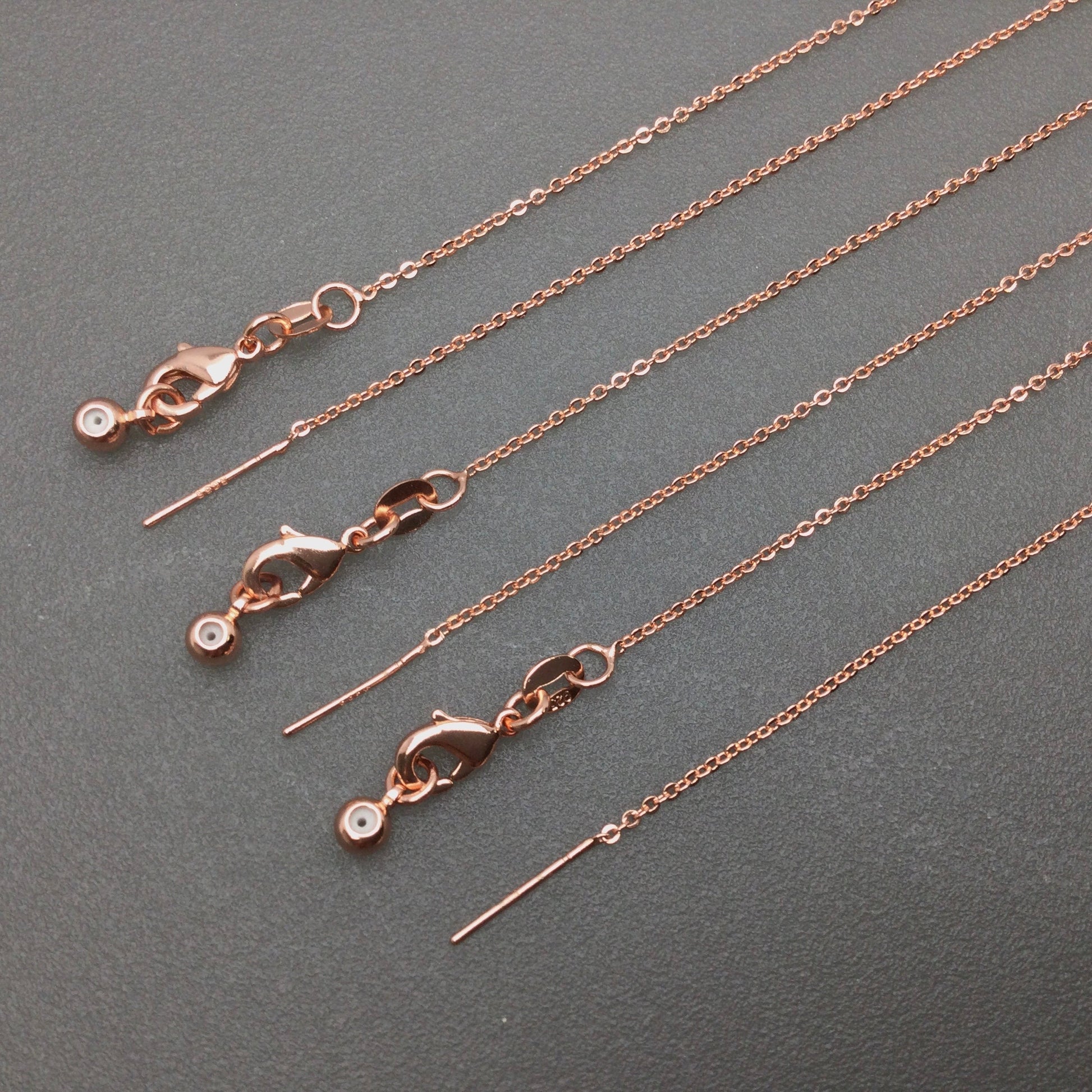 Bulk Brass Adjustable Cable Chain Necklace with Pin End for Adding Beads, Wholesale Slider Clasp Chain Blank DIY Jewelry Making Supplies