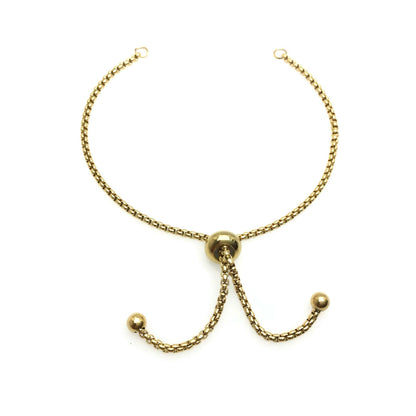 Adult Size Stainless Steel Adjustable Bolo Bracelet for Jewelry Making, Waterproof 1.8mm Slider Box Chain Semi Finished Supplies