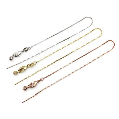 Adjustable Brass Box Chain Bracelet with Pin End for Adding Beads, High Quality Plated Slider Clasp Blank Wholesale Jewelry Supplies