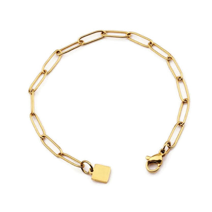 10pcs Stainless Steel Paperclip Chain Bracelet Wholesale, 20cm long Tarnish Resistant Dainty Chain for Jewelry Making