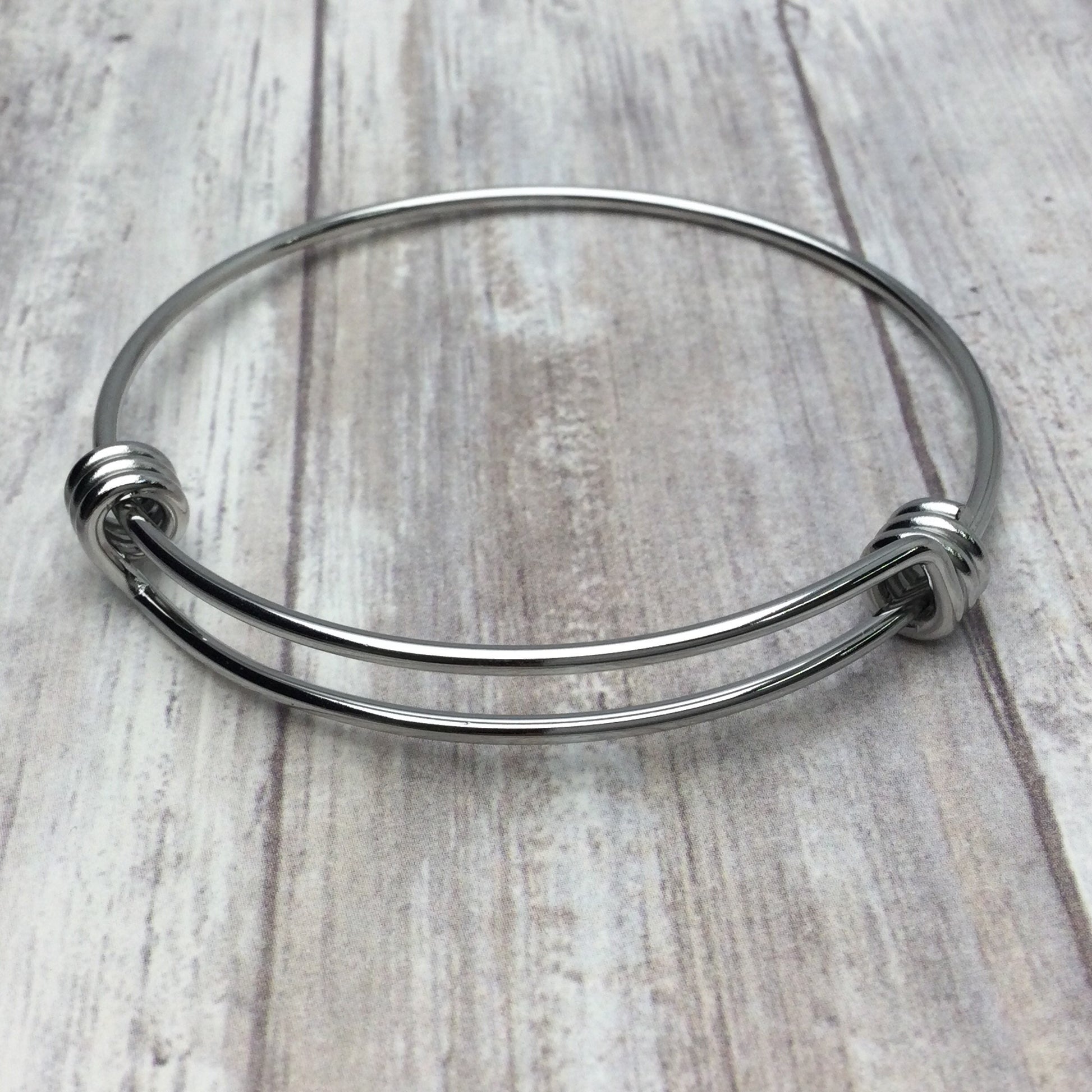Bulk 50pcs 1.8mm Thick Stainless Steel Adjustable Wire Blank Bangle Bracelet for Jewelry Making, Waterproof Heavy Stackable Bangles
