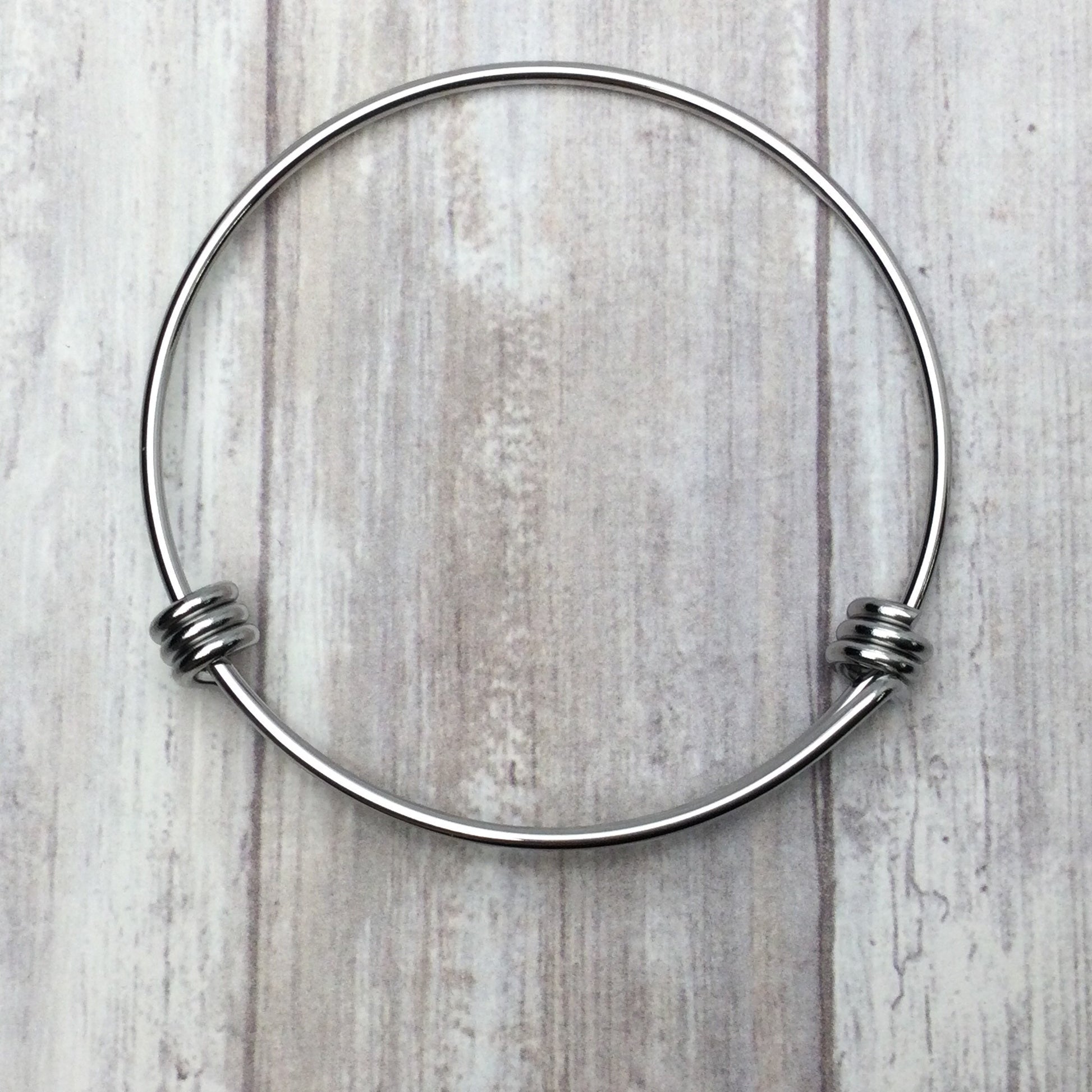 Bulk 50pcs 1.8mm Thick Stainless Steel Adjustable Wire Blank Bangle Bracelet for Jewelry Making, Waterproof Heavy Stackable Bangles