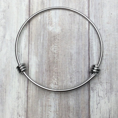 Bulk 50pcs 1.8mm Thick Stainless Steel Adjustable Wire Blank Bangle Bracelet for Jewelry Making, Waterproof Heavy Stackable Bangles