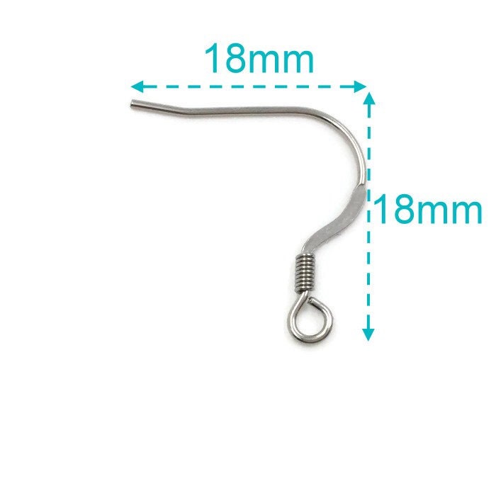 Regular Coil Stainless Steel Surgical 316L Hypo-Allergenic French Ear Wire DIY Earring Jewelry Findings