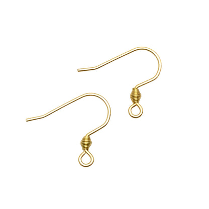 Gold Plated Bullet Coil Stainless Steel Surgical 316L Hypo-Allergenic French Ear Wire DIY Earring Jewelry Findings