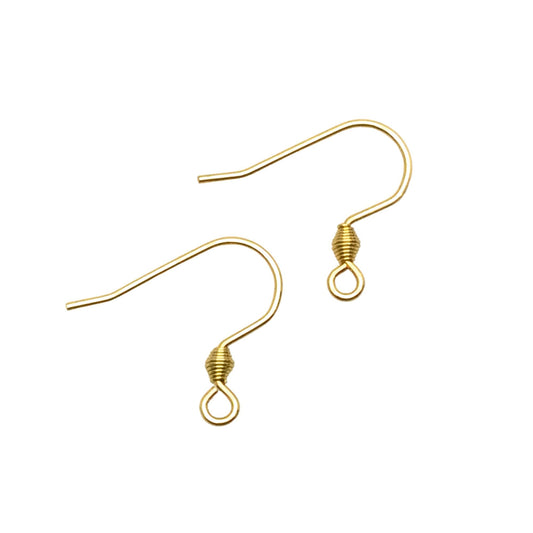 Gold Plated Bullet Coil Stainless Steel Surgical 316L Hypo-Allergenic French Ear Wire DIY Earring Jewelry Findings