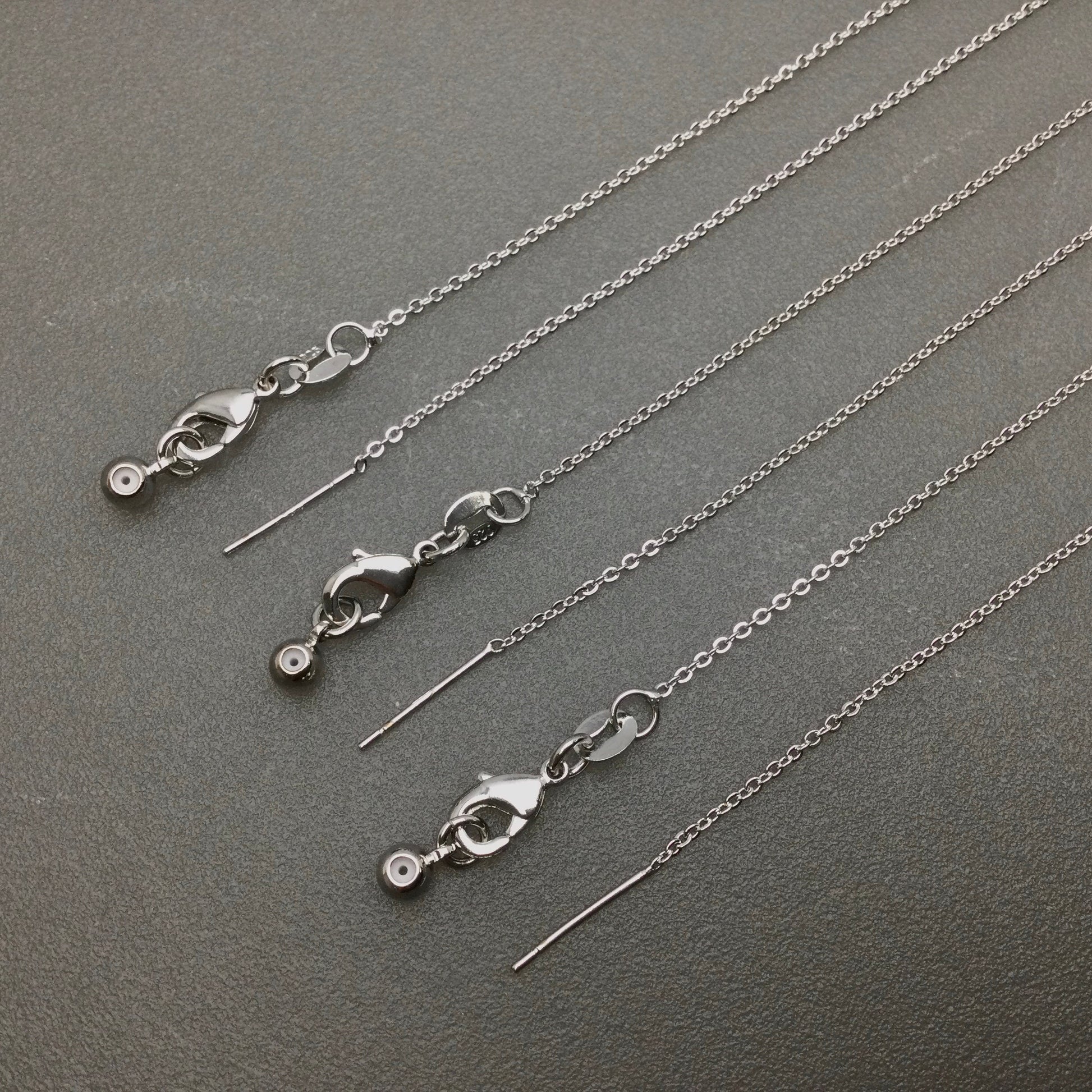 Bulk Brass Adjustable Cable Chain Necklace with Pin End for Adding Beads, Wholesale Slider Clasp Chain Blank DIY Jewelry Making Supplies