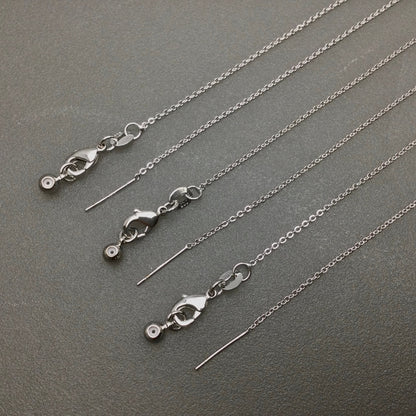 Bulk Brass Adjustable Cable Chain Necklace with Pin End for Adding Beads, Wholesale Slider Clasp Chain Blank DIY Jewelry Making Supplies