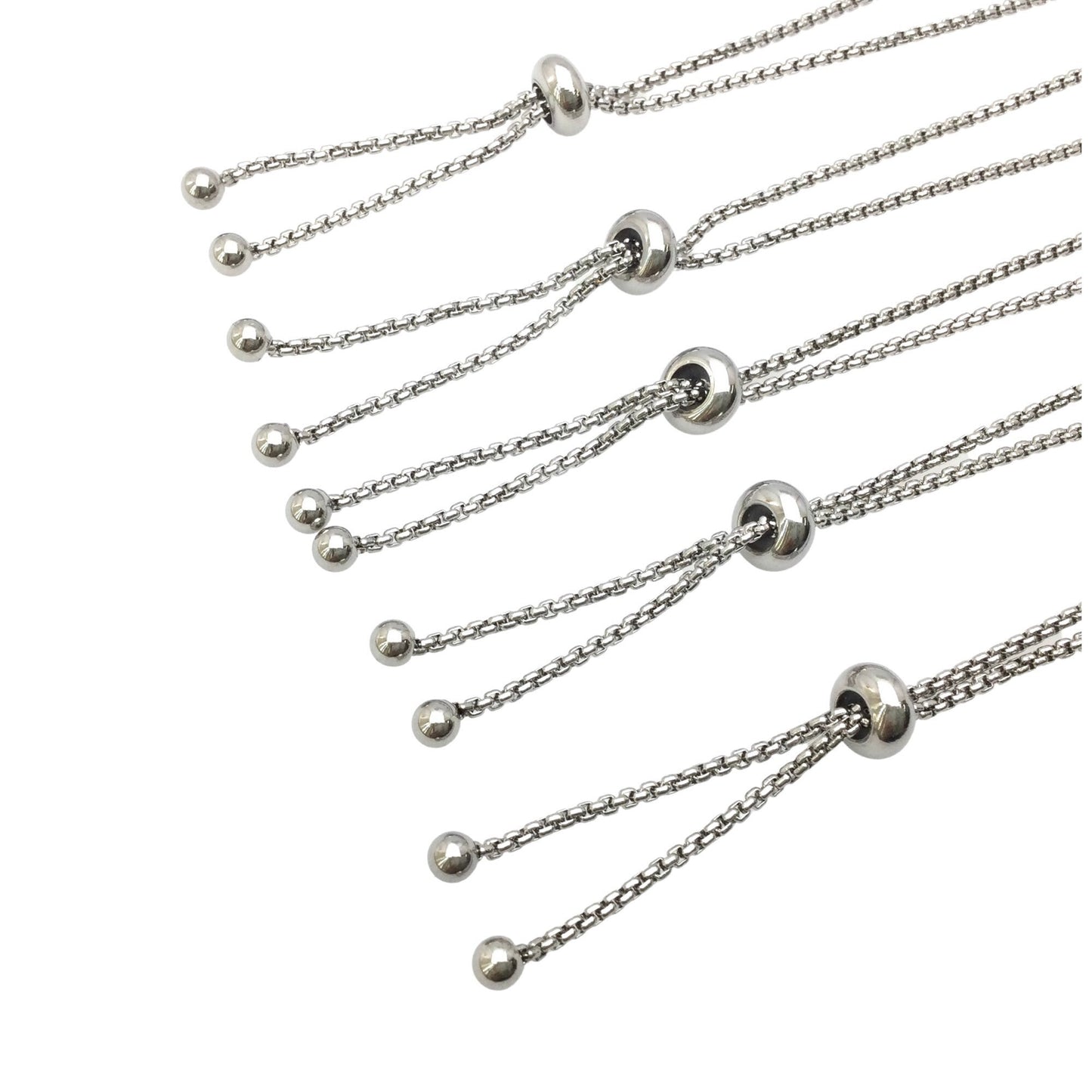 Bulk Stainless Steel Adjustable Bolo Bracelet for Jewelry Making, 1.8mm Waterproof Slider Box Chain Semi Finished Wholesale Supply