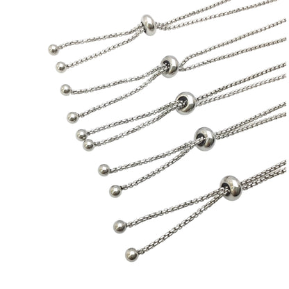 Bulk Stainless Steel Adjustable Bolo Bracelet for Jewelry Making, 1.8mm Waterproof Slider Box Chain Semi Finished Wholesale Supply