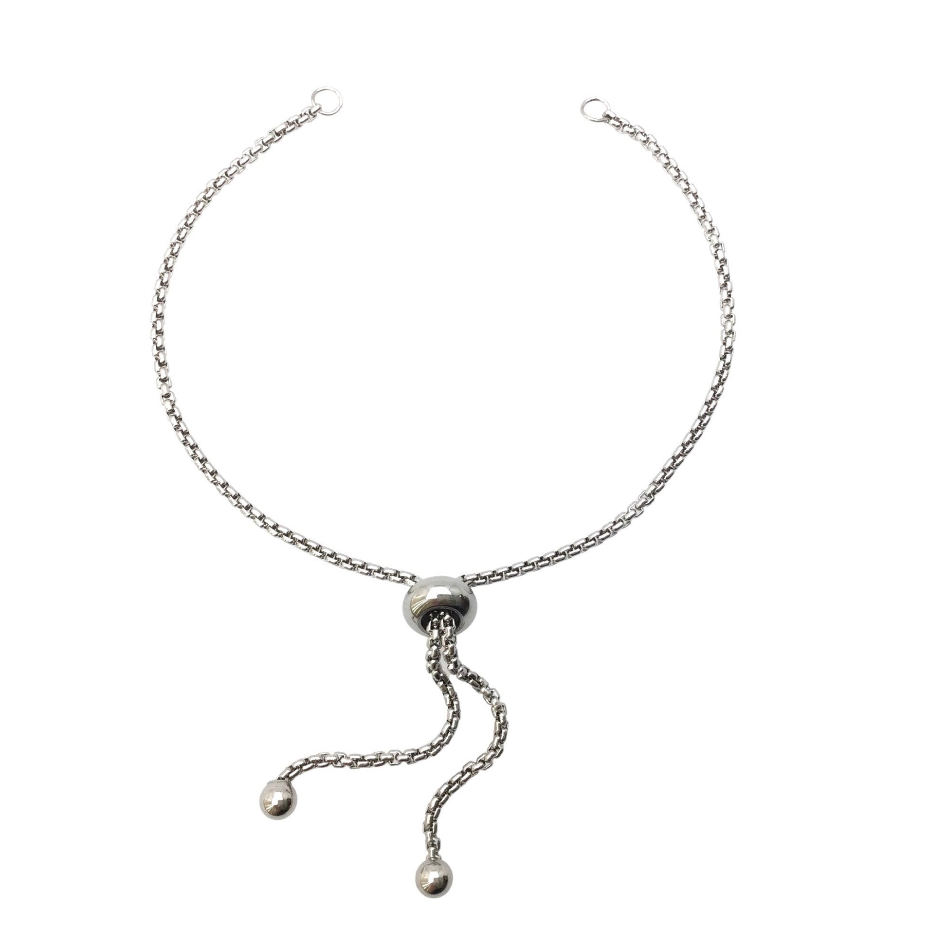 Bulk Stainless Steel Adjustable Bolo Bracelet for Jewelry Making, 1.8mm Waterproof Slider Box Chain Semi Finished Wholesale Supply