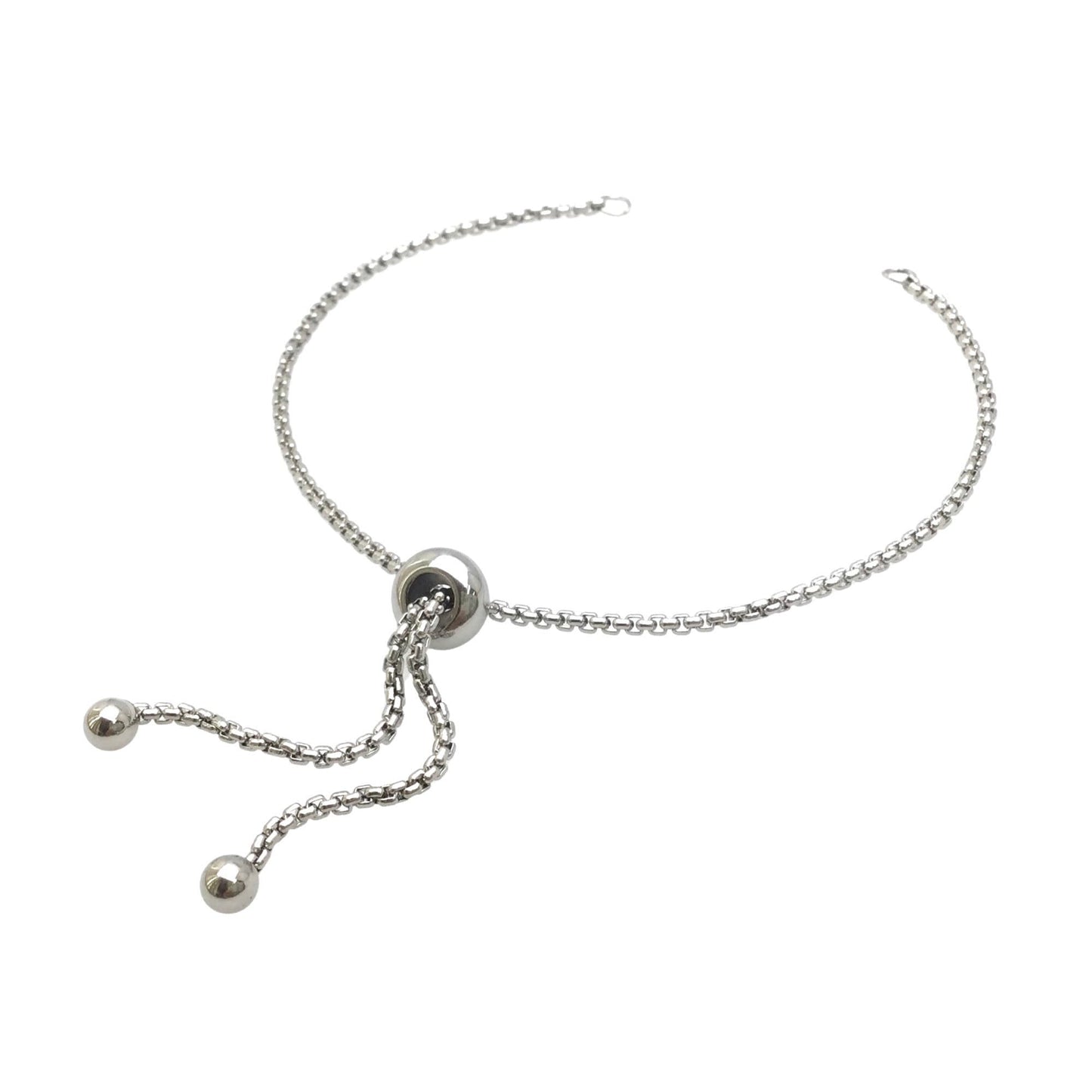 Bulk Stainless Steel Adjustable Bolo Bracelet for Jewelry Making, 1.8mm Waterproof Slider Box Chain Semi Finished Wholesale Supply