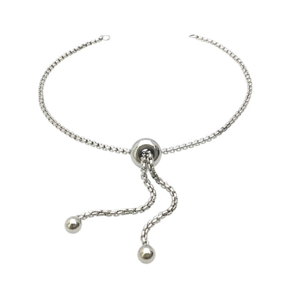 Bulk Stainless Steel Adjustable Bolo Bracelet for Jewelry Making, 1.8mm Waterproof Slider Box Chain Semi Finished Wholesale Supply