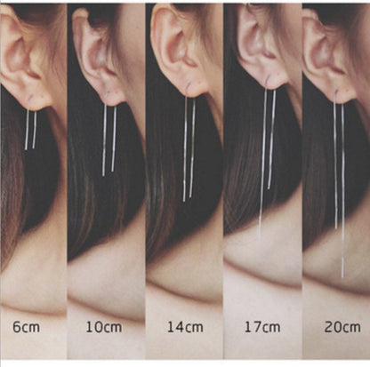 Stainless Steel Ear Thread O link Dangle Chain Ear Threader Earrings Pull Through Earring Hypoallergenic 5 pairs / 25 pairs
