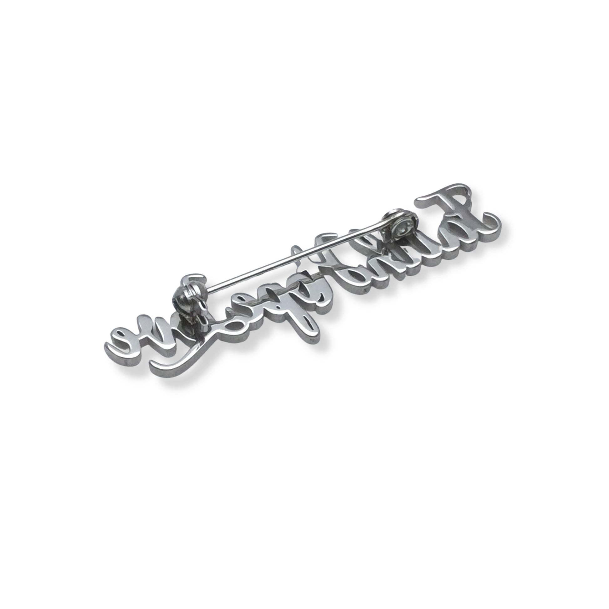 Custom Stainless Steel Name Pin, Personalized Brooch for Suit, Corporate Gift for Employees, Engraved Metal Name Tag Business Jewelry