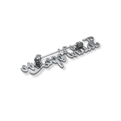 Custom Stainless Steel Name Pin, Personalized Brooch for Suit, Corporate Gift for Employees, Engraved Metal Name Tag Business Jewelry