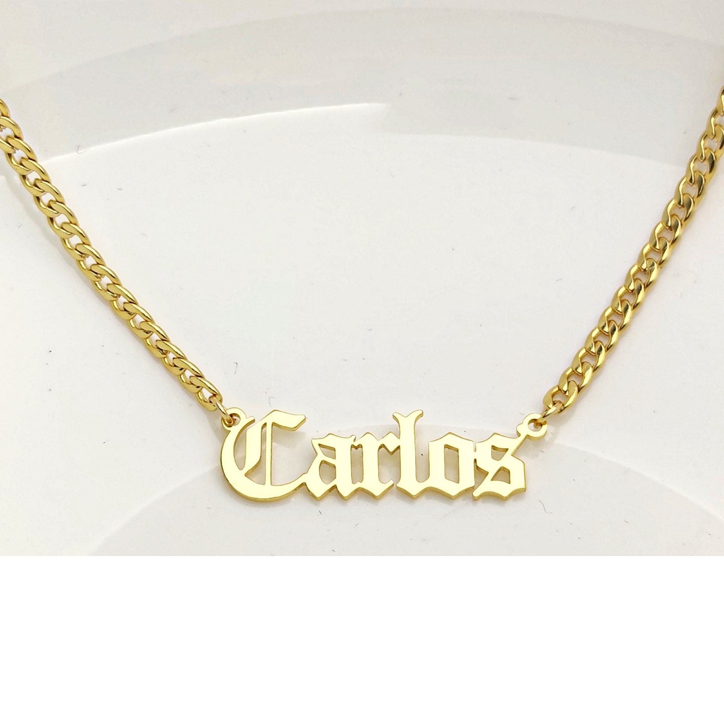 Custom Name Cuban Chain Necklace, Stainless Steel Personalized Choker, Tarnish Resistant Heavy Link Curb Jewelry, Birthday Gift for Men