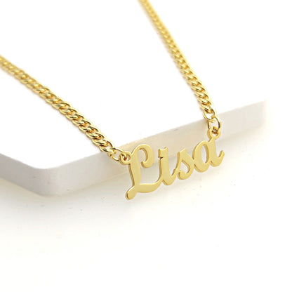 Custom Name Cuban Chain Necklace, Stainless Steel Personalized Choker, Tarnish Resistant Heavy Link Curb Jewelry, Birthday Gift for Men