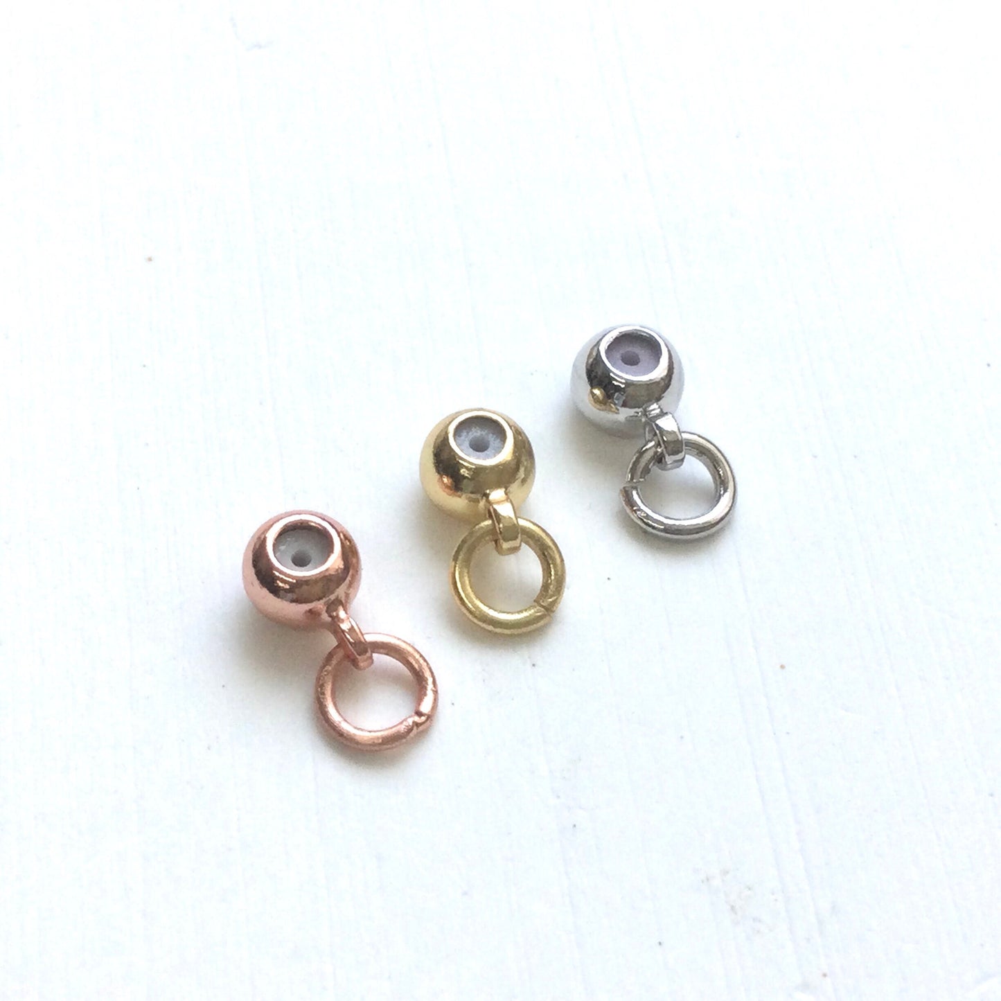 Bulk 50pcs Brass Slider Stopper Clasp Bead Findings For Adjustable Function on Dainty Necklace Bracelet and Connecting Charms with jump ring
