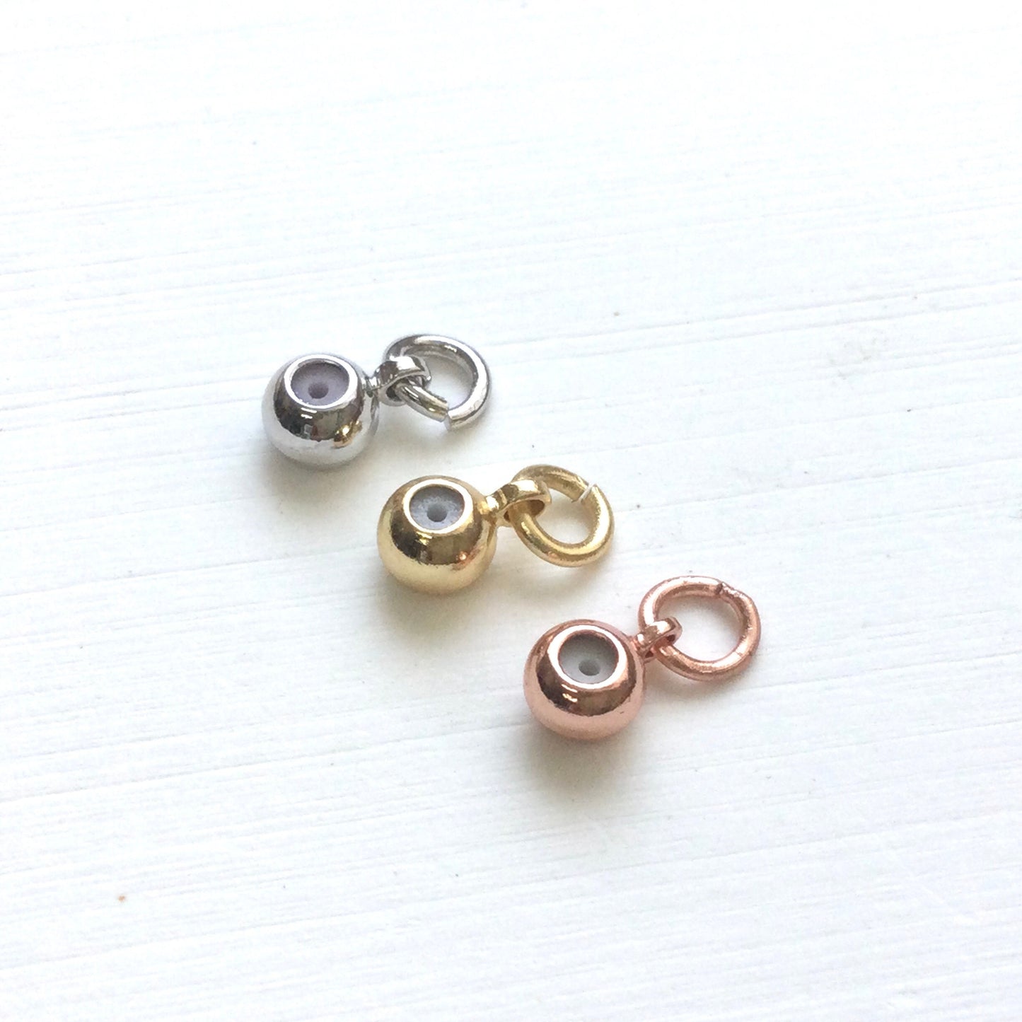 Bulk 50pcs Brass Slider Stopper Clasp Bead Findings For Adjustable Function on Dainty Necklace Bracelet and Connecting Charms with jump ring