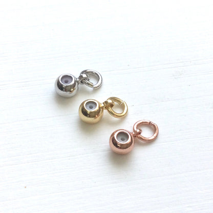 Bulk 50pcs Brass Slider Stopper Clasp Bead Findings For Adjustable Function on Dainty Necklace Bracelet and Connecting Charms with jump ring