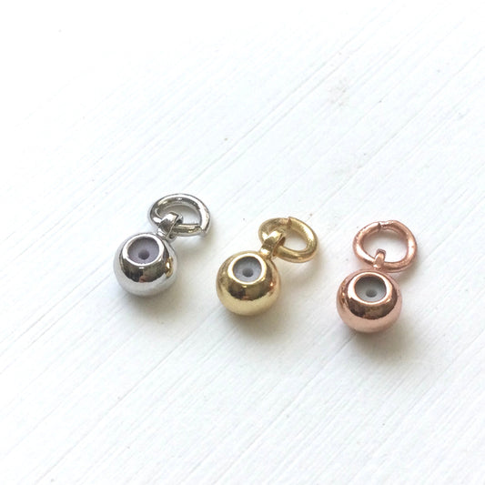 Bulk 50pcs Brass Slider Stopper Clasp Bead Findings For Adjustable Function on Dainty Necklace Bracelet and Connecting Charms with jump ring