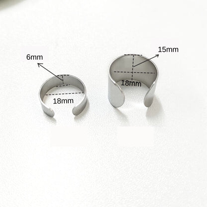 Stainless Steel Open C Ring Blanks, DIY Jewelry Findings (6mm/10mm/15mm)